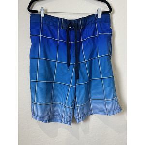 OP Ocean Pacific Board Shorts Mens Medium Blue‎ Surf Surfing Swim Trunks Lined